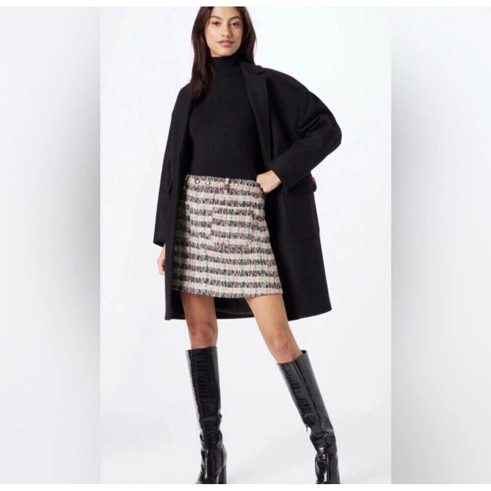 NWT SCOTCH & SODA AMSTERDAM Size LARGE Tweed Mini Skirt Multicolor Patch Pocket